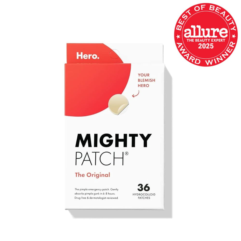 Original Patch from Hero Cosmetics - #1 Hydrocolloid Acne Pimple Patches for Face, Shrinking Zits & Whiteheads in 1 Use, Nighttime Spot Pimple Stickers for Face, 36 Count
