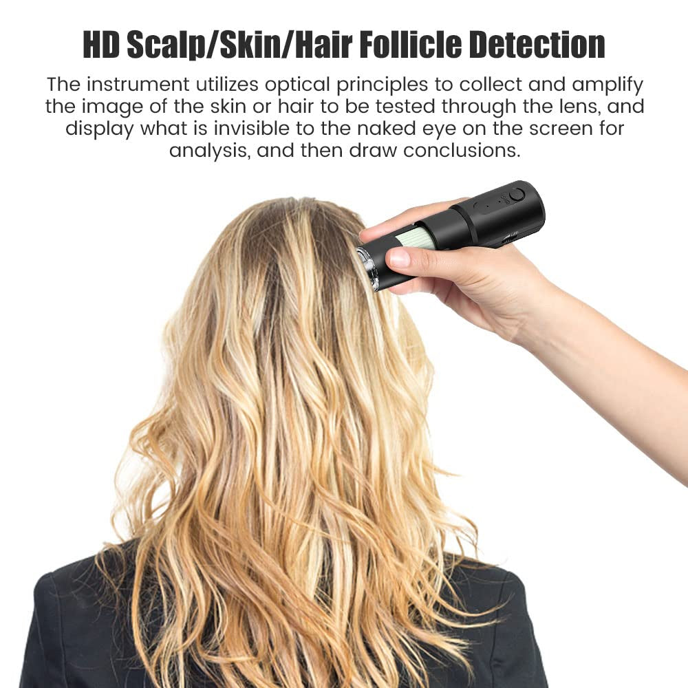 Wireless Skin Analyzer Machine Dermatoscope Scalp/Skin/Hair Follicle Detection Testing Analysis Magnifier UV Skin Analyzer Professional 1000X Facial Skin Detector Digital Microscope