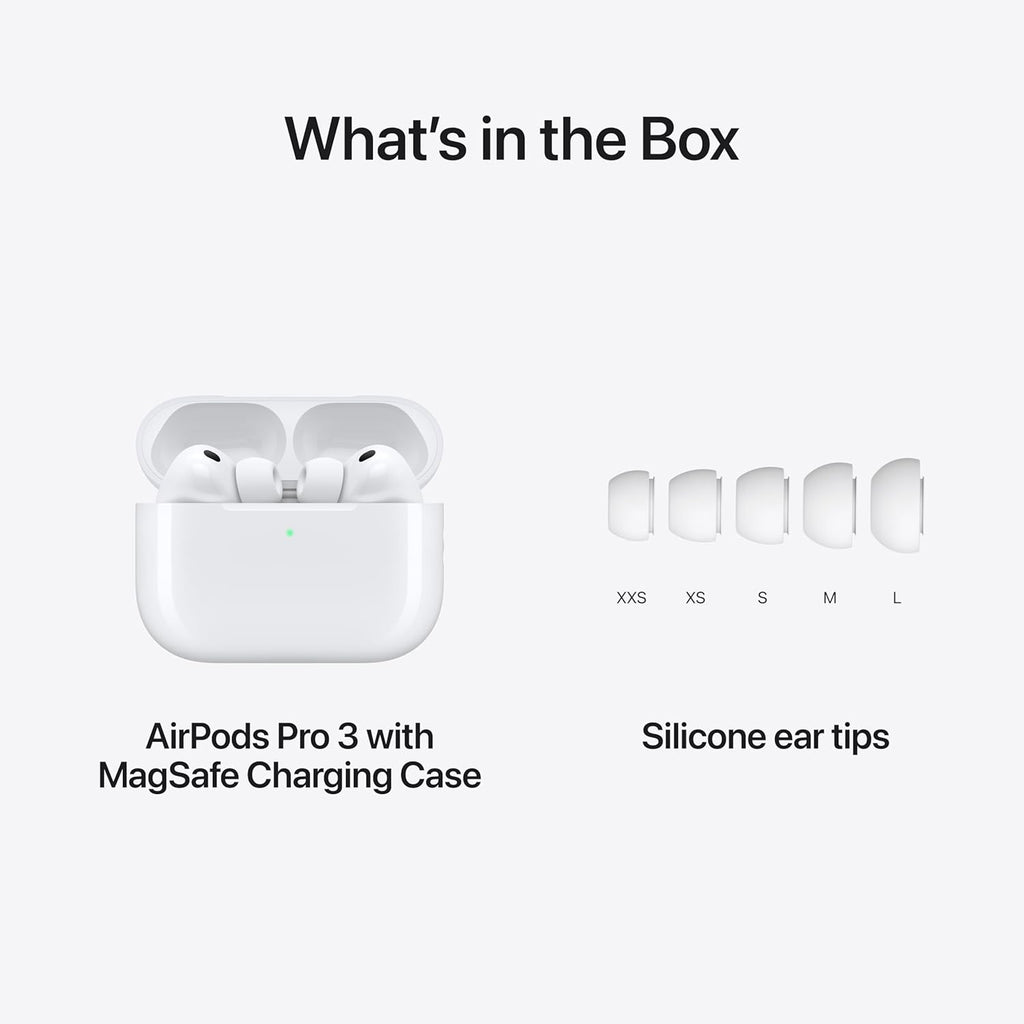 Airpods Pro 3 Wireless Earbuds, Active Noise Cancellation, Live Translation, Heart Rate Sensing, Hearing Aid Feature, Bluetooth Headphones, Spatial Audio, High-Fidelity Sound, USB-C Charging