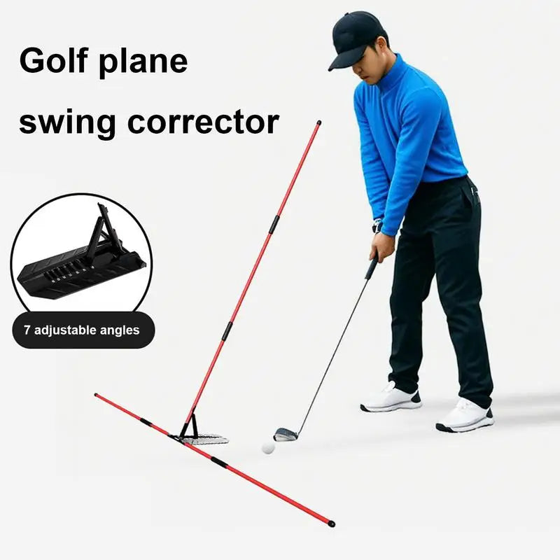 Golf Swing Alignment Rod Golf Alignment Stick Holder Swing Practice Plate Trainer Swing Angle Adjustment Postures Correction Aid