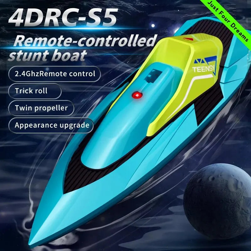 Velocity Blue Fast RC Boat- Remote Control Boats for Adults and Kids, Underwater Speed Racing Mini RC Boats for Pools and Lakes, 2.4GHZ Transmitter
