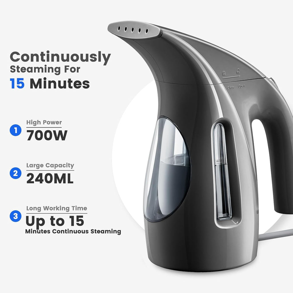 Steamer for Clothes, Portable Handheld Design, 240Ml Big Capacity, 700W, Strong Penetrating Steam, Removes Wrinkle, for Home, Office(Only for 120V)-Black