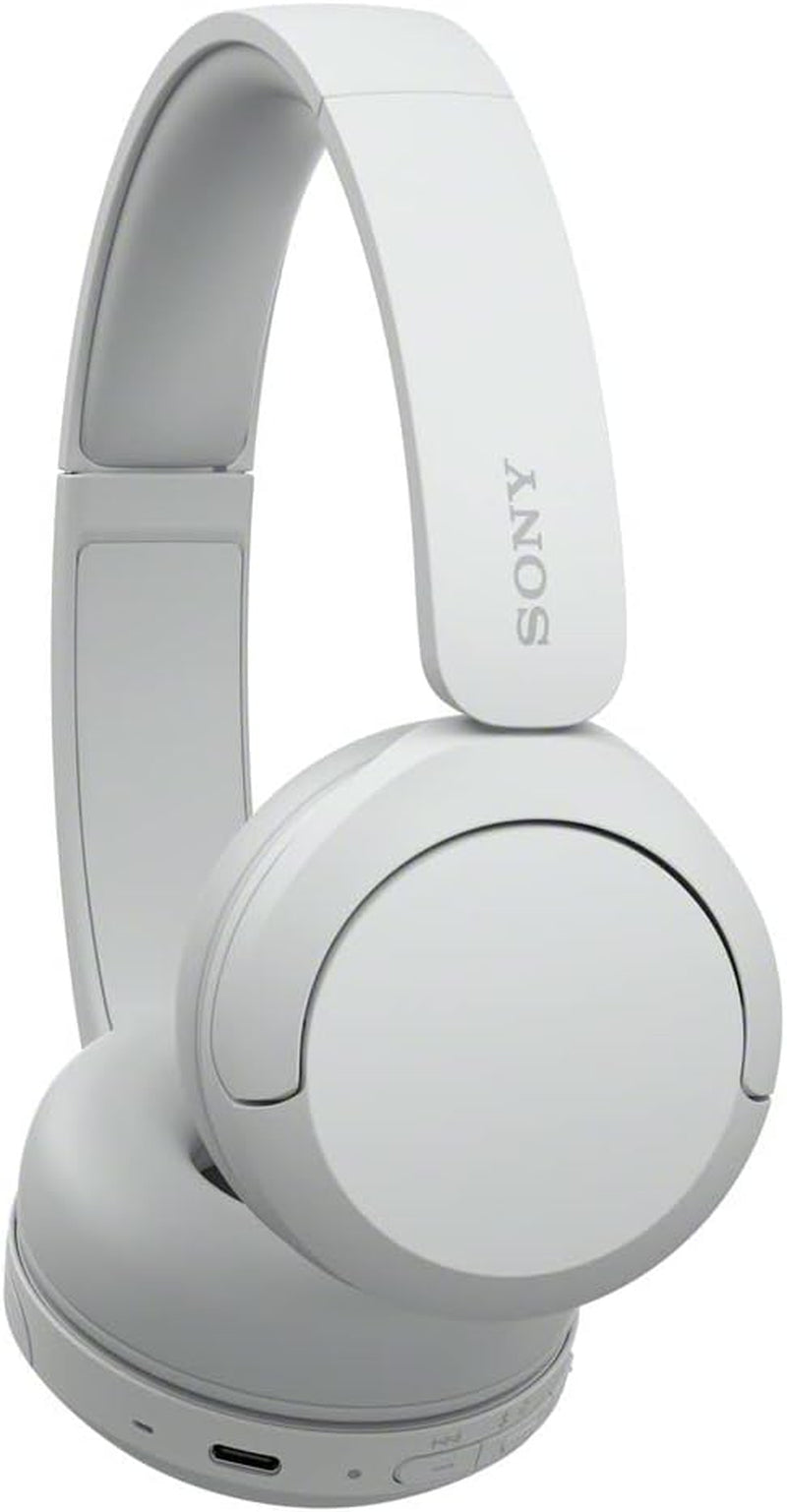 WH-CH520 Wireless Headphones Bluetooth On-Ear Headset with Microphone and up to 50 Hours Battery Life with Quick Charging, White